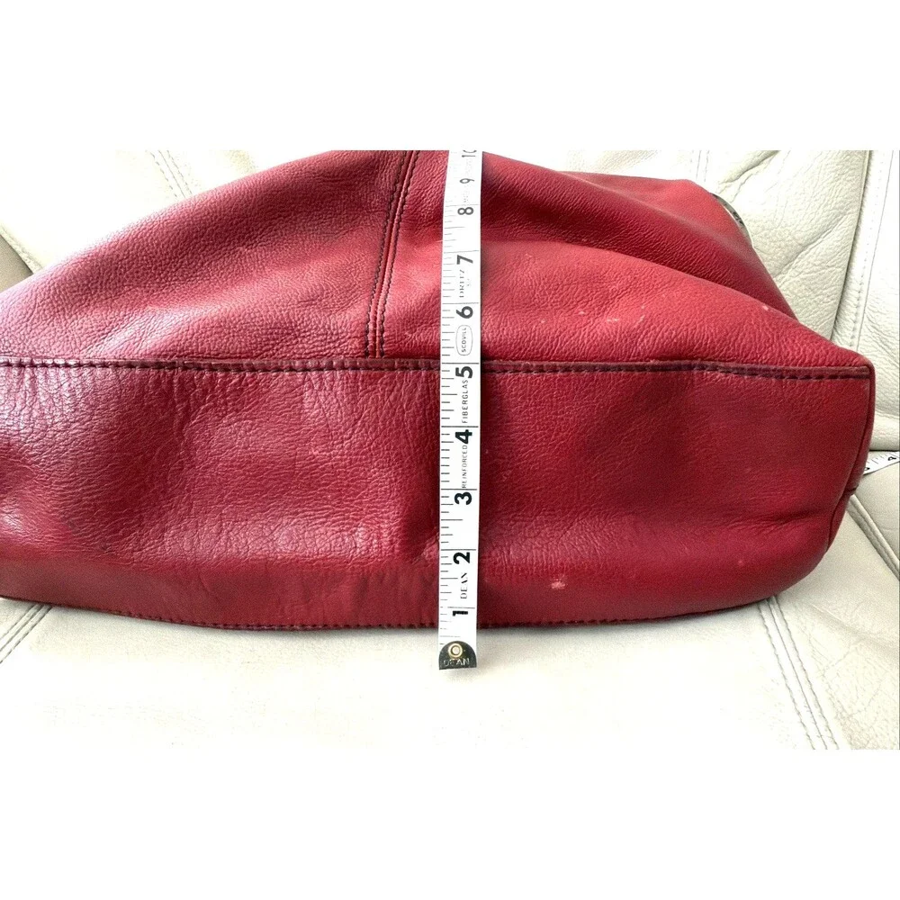 Vintage Lucky Brand Hobo Leather Bag Red Buckle Slouchy Boho Y2K